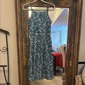 Club Monaco Green Sundress Midi Halter Sleeveless